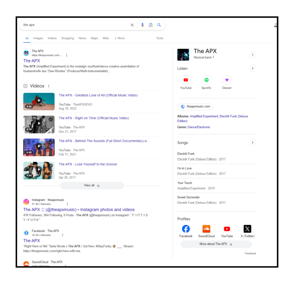 before musical artist google knowledge panel