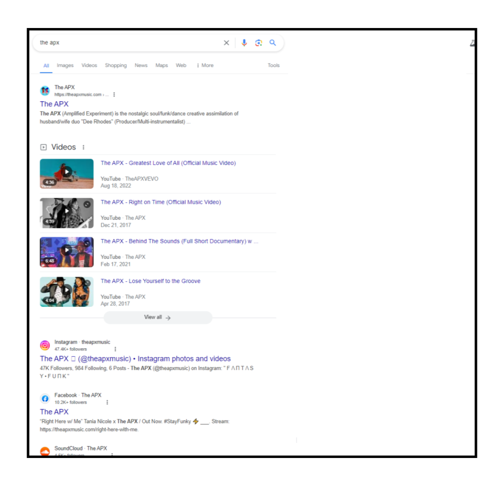 After Google knowledge panel for artist