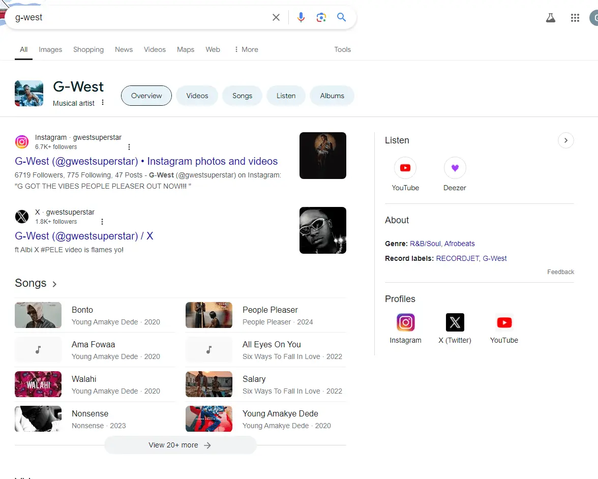Google Knowledge Panel for Every Music Artist
